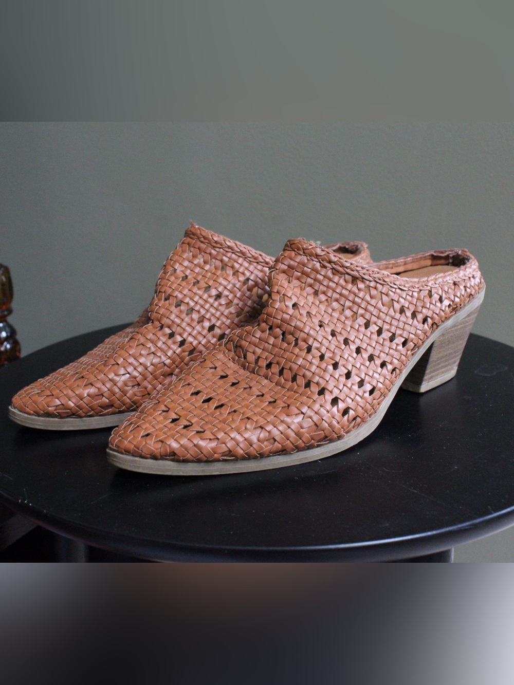 Universal Thread Woven Mule in a Warm, Medium Brown